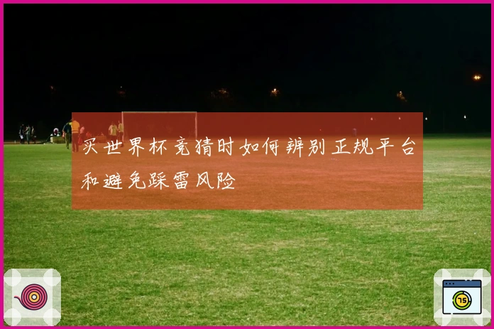 买世界杯竞猜时如何辨别正规平台和避免踩雷风险